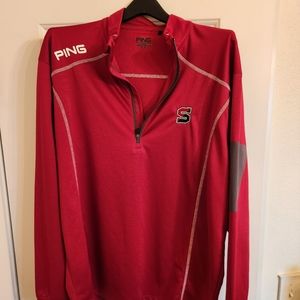 Men's Stanford Ping Athletic Top Size L Maroon